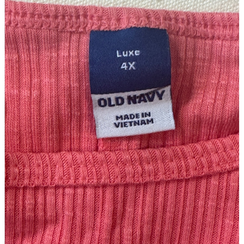 Old Navy Luxe Ribbed Oversized Top Coral Pink 4X Plus Size Stretch Comfort Soft - Picture 6 of 6